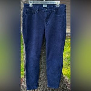 J Crew Toothpick 8” Navy Corduroy Pant Sz 30